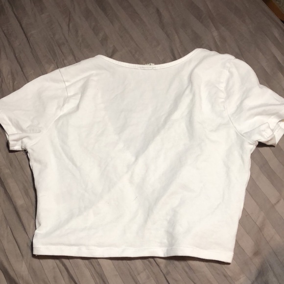 Bright white garage cross over cropped top - Picture 3 of 3